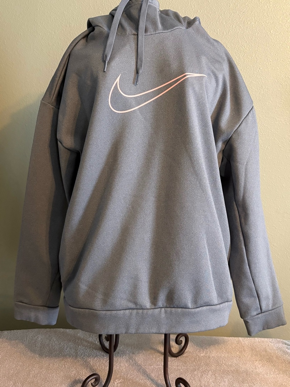 Nike women’s Gray Pullover Hoodie with Swoosh Logo